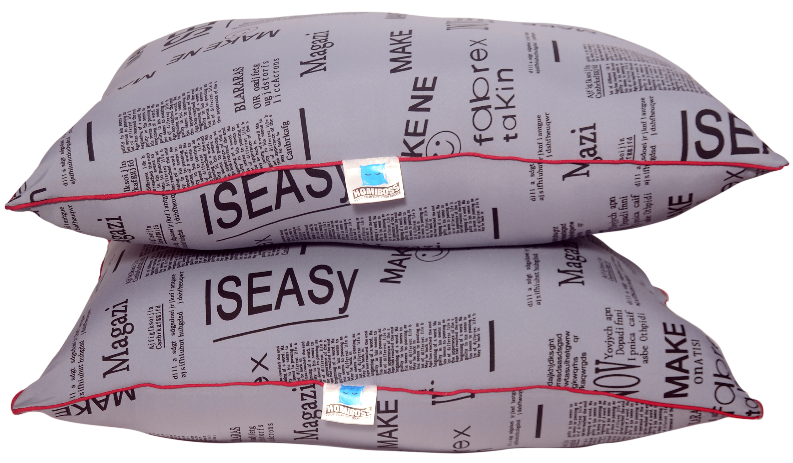 Grey Newspaper Design Pillow