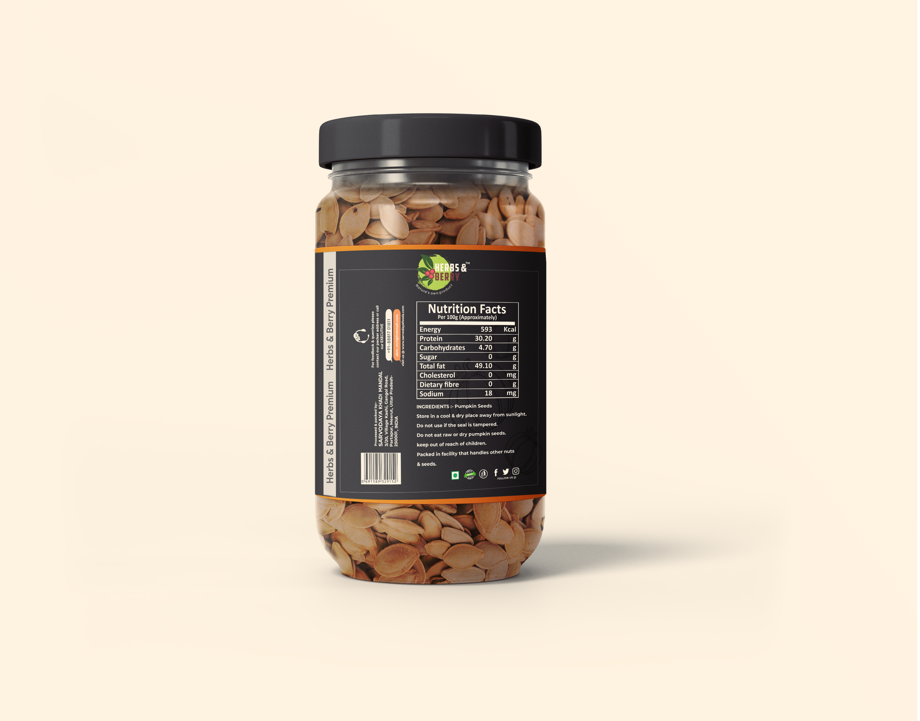 Pumpkin Seeds - 200g Fresh Green Granules | Raw Solid With 12-month Shelf Life