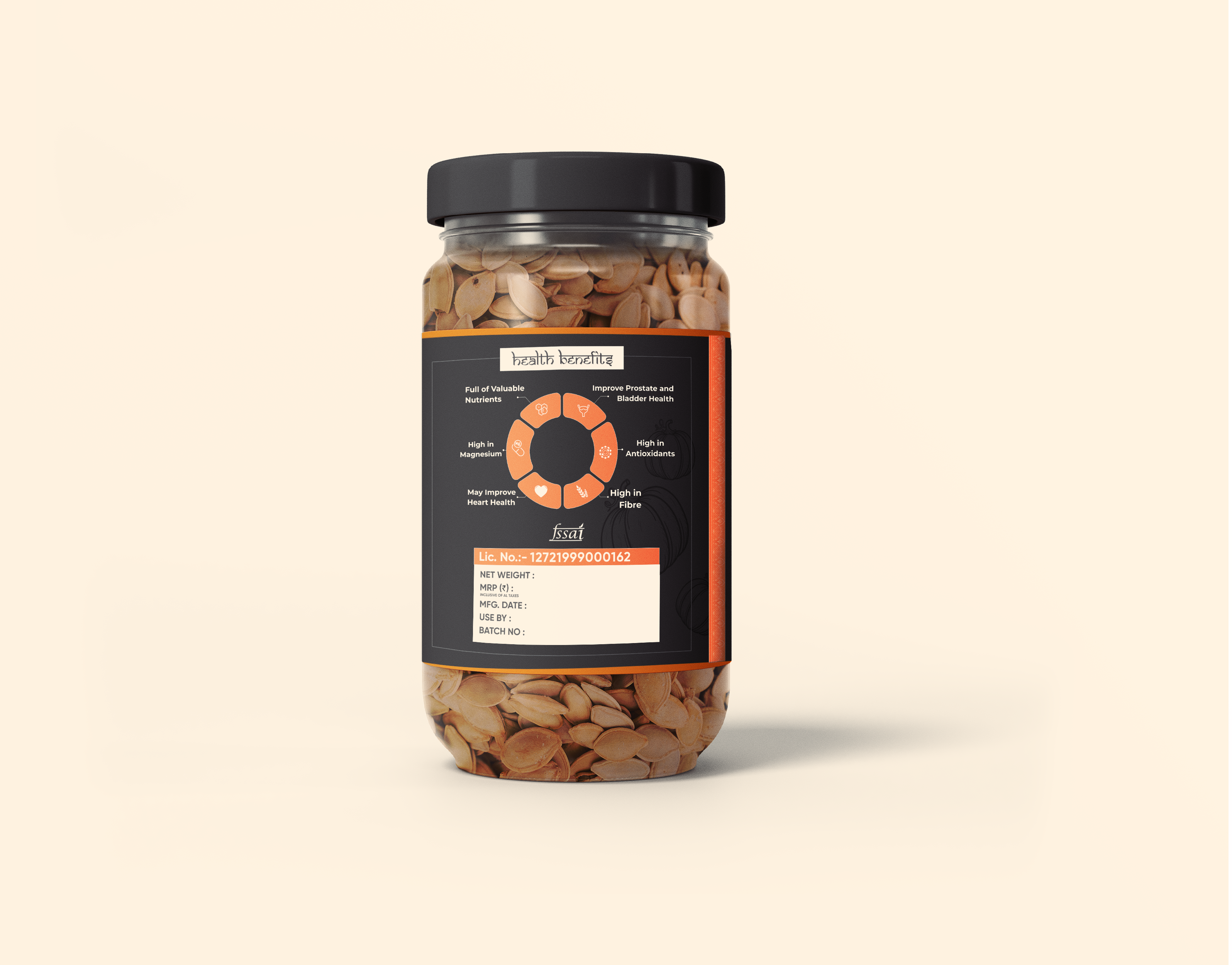 Pumpkin Seeds - 200g Fresh Green Granules | Raw Solid With 12-month Shelf Life