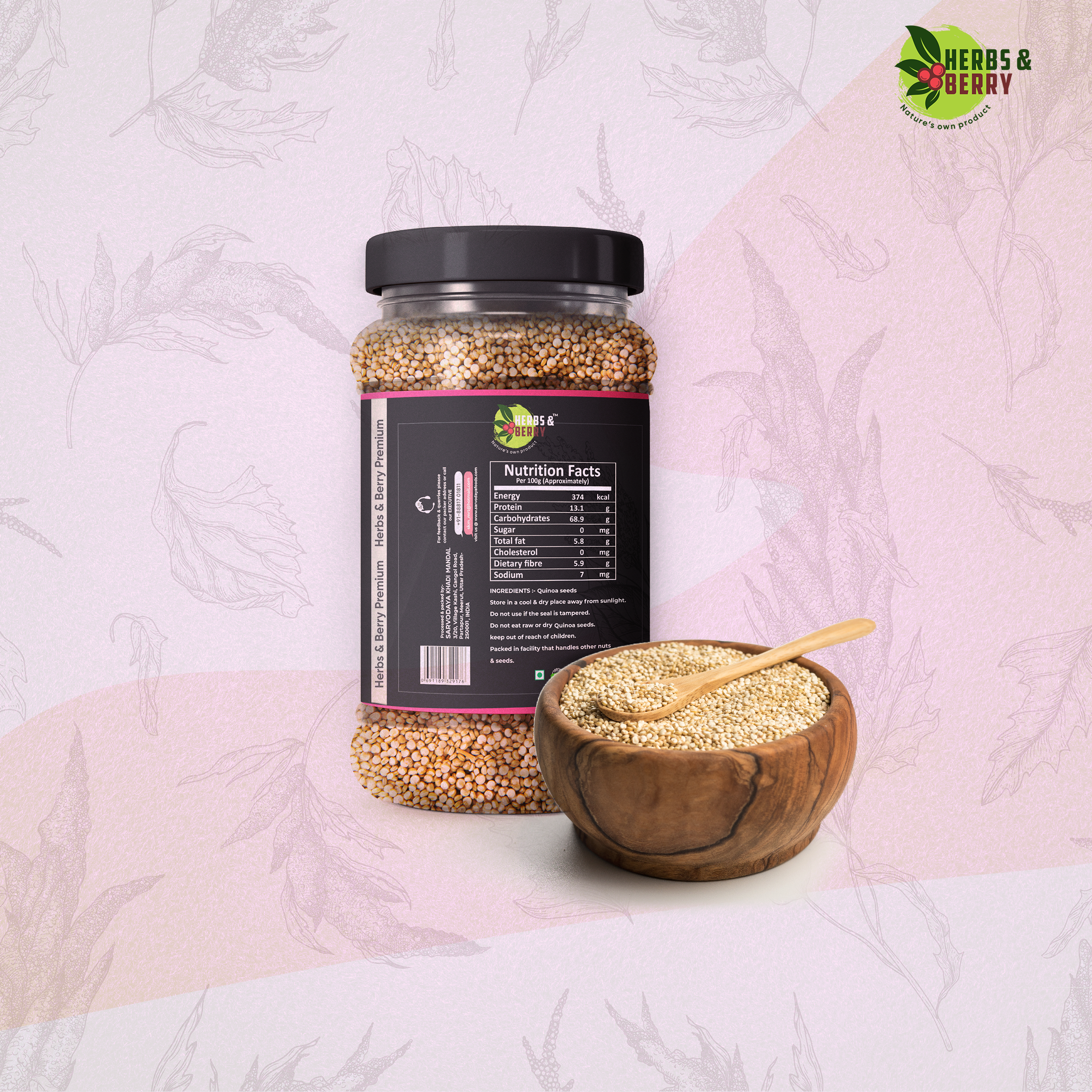 Quinoa - 200g Raw Granules | White Solid Fresh Seeds With 12-month Shelf Life