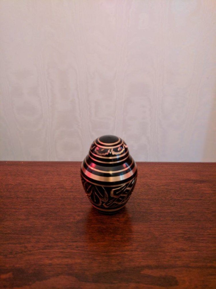 Solid Brass Blue And Gold Keepsake Cremation Urn Funeral Supplies