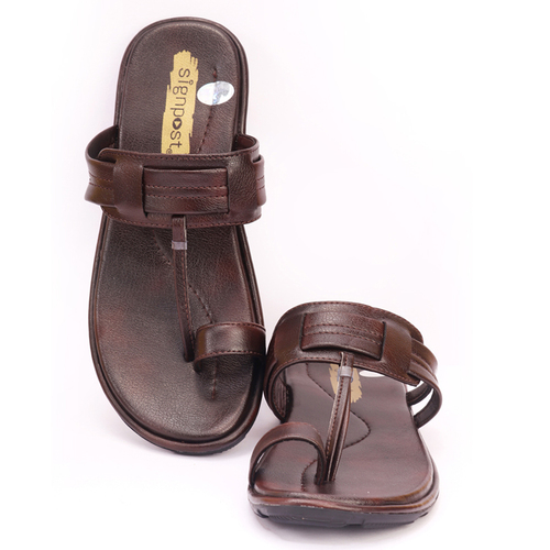 भूरे पुरुषों की साइज़ की 7 से 10 कोहलापुरी चप्पलें