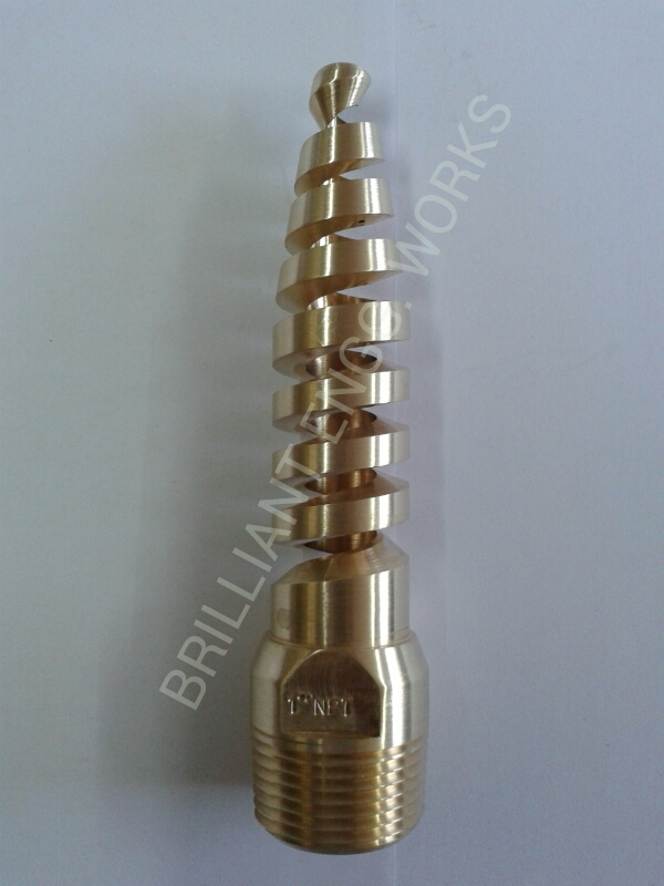 Vessel Cleaner Spiral Nozzle - Brass, 1/2, 1 & 1 1/2 Inch | Silver, 7-10 Bar Pressure, Polished, 1 Year Warranty, 200-500 Grams