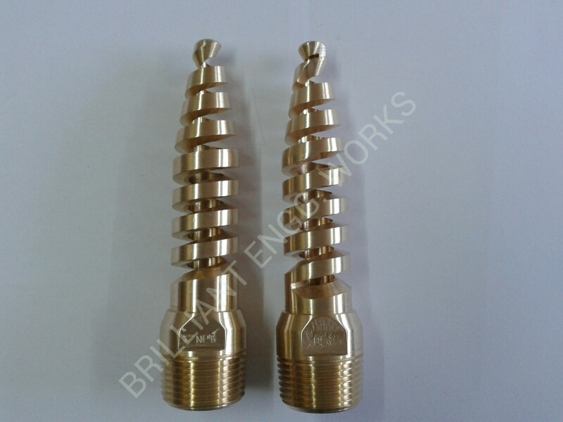 Vessel Cleaner Spiral Nozzle - Brass, 1/2, 1 & 1 1/2 Inch | Silver, 7-10 Bar Pressure, Polished, 1 Year Warranty, 200-500 Grams