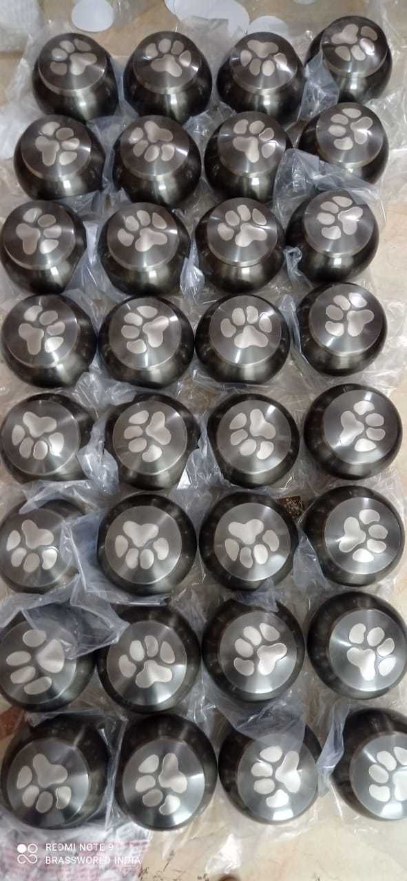 Brass Anthrecite Grey Pet Paw Cremation Urn Funeral Supplies