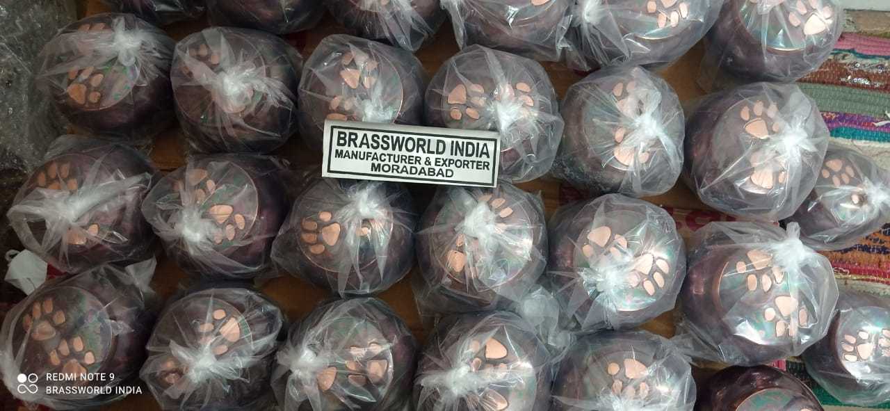 Brass Anthrecite Grey Pet Paw Cremation Urn Funeral Supplies