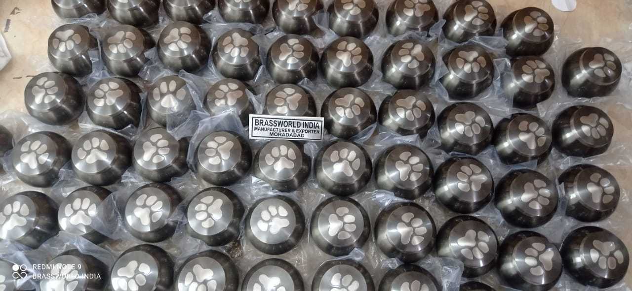 Brass Anthrecite Grey Pet Paw Cremation Urn Funeral Supplies