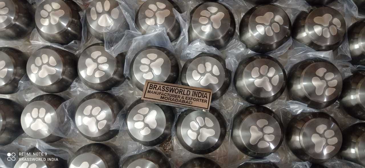 Brass Anthrecite Grey Pet Paw Cremation Urn Funeral Supplies