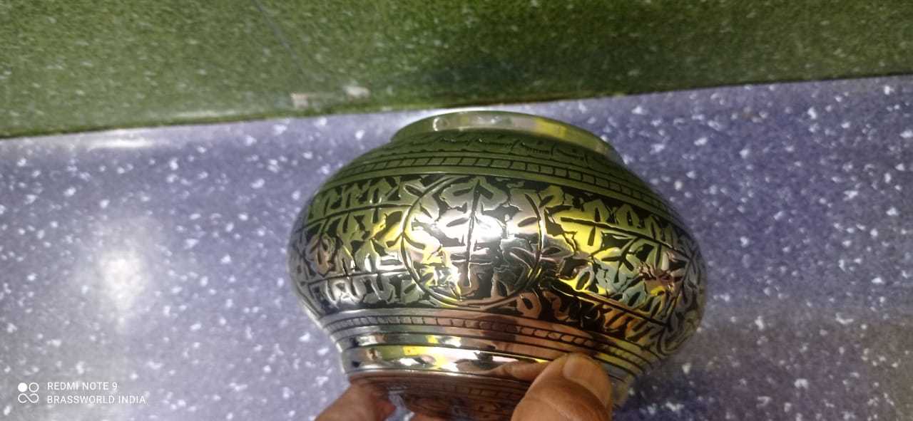 Brass Full Engraved Odyssey Silver Finished Cremation Urn Funeral Supplies