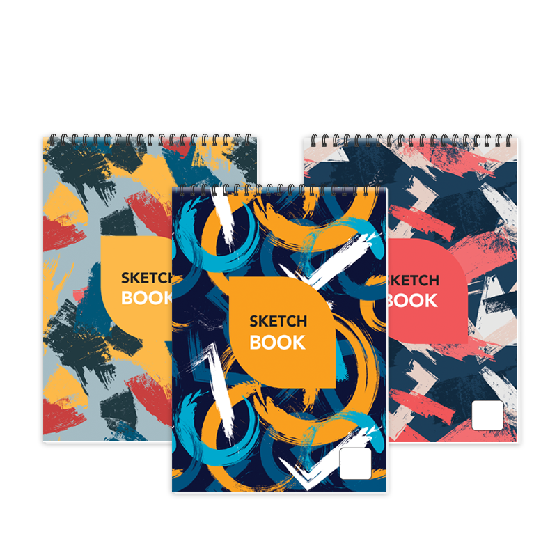 Sundaram Sketch Drawing Book - 100 Gsm Thick Paper, 29.5x21 Cm | Wiro Bound, 36 Plain Pages, Attractive Colorful Covers