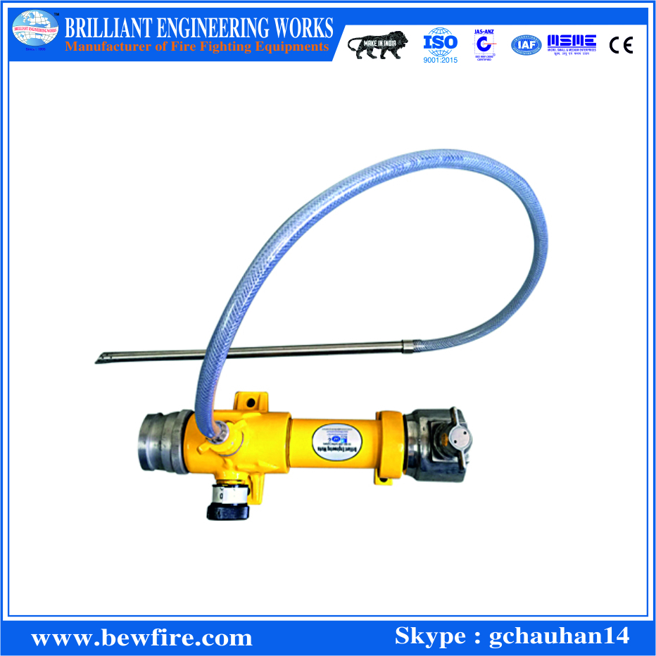 Foam Inline Inductor - Brass Material, 3% Foam Concentration, Golden Finish | Industrial Application, Venturi Type Design, Optional Metering Device