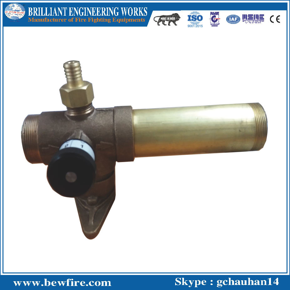 Foam Inline Inductor - Brass Material, 3% Foam Concentration, Golden Finish | Industrial Application, Venturi Type Design, Optional Metering Device
