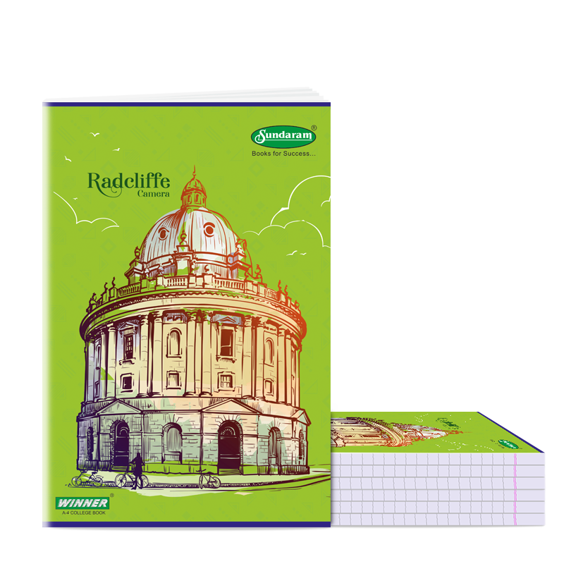 Sundaram Winner A/4 Unruled Notebook - 172 Pages | 57 Gsm Thick Paper, Soft Cover, Center Staple Binding, Durable Design, Smooth & Bright Finish