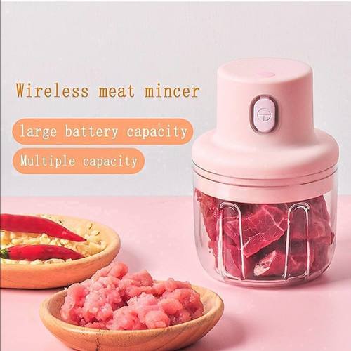 Pink Electric Meat And Garlic Usb Chopper