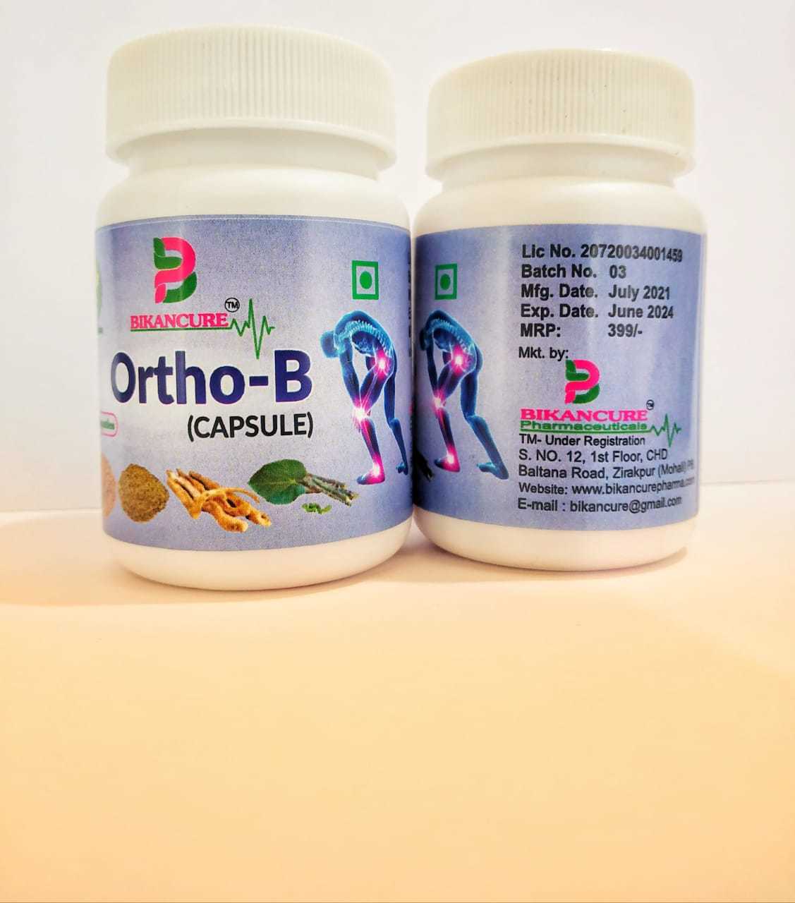 Ortho-b Cap - 20 Organic Capsules For Joint Health, Anti-inflammatory Benefits, Alleviates Arthritis & Muscular Pain, Supports Digestion