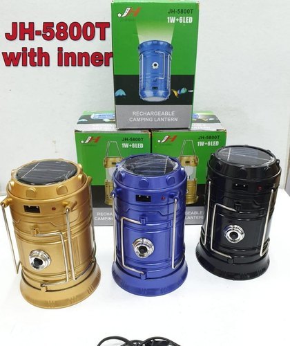 Rechargeable Camping Lantern - ABS Plastic, Multi Color | Solar Powered, USB Charger, 8-9 Hour Battery Life, 2 Flexible Handles for Easy Carry and Use