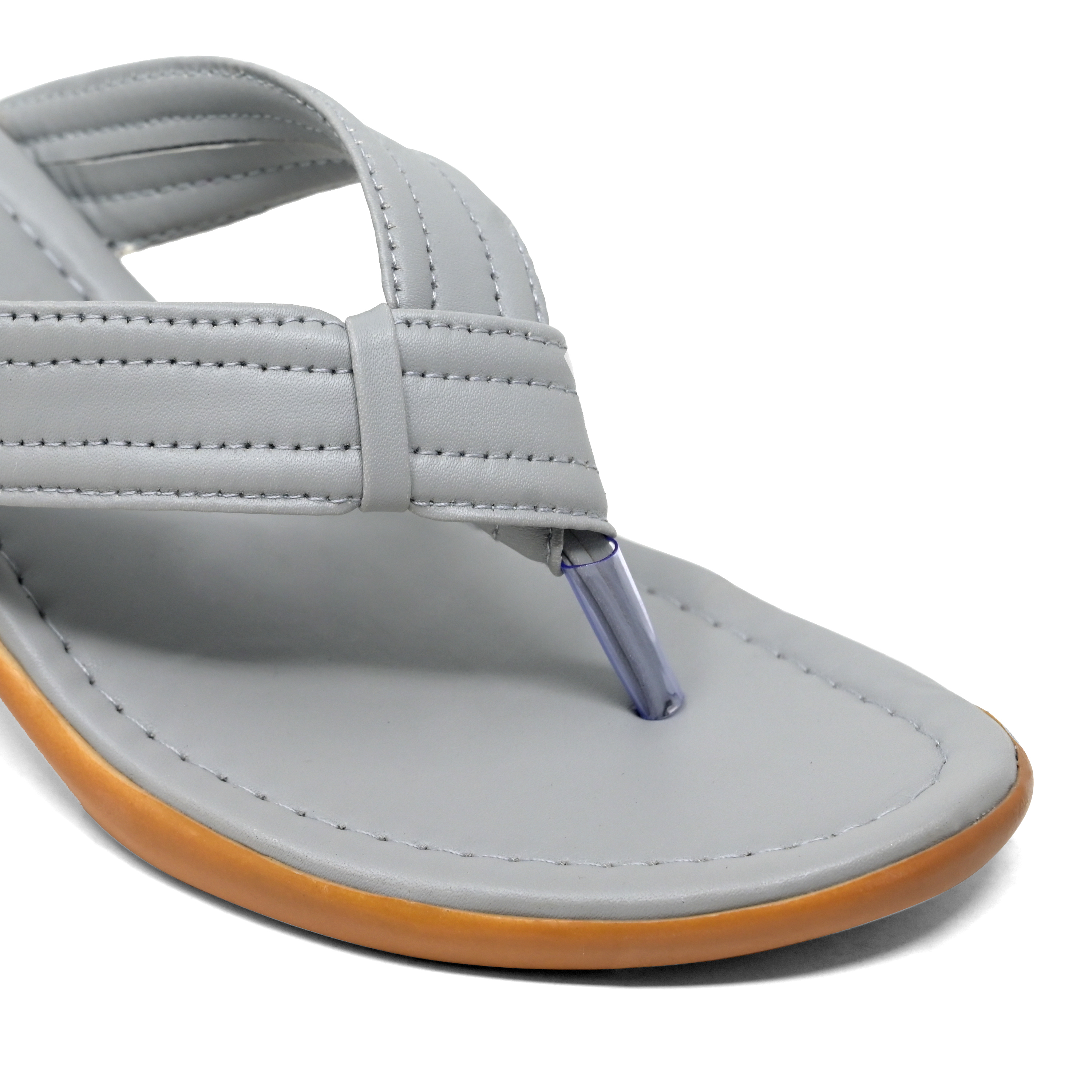 Ladies Fancy Slipper - Tpr Outsole Low Heel - Grey Color Ideal For Spring Summer Winter Wear