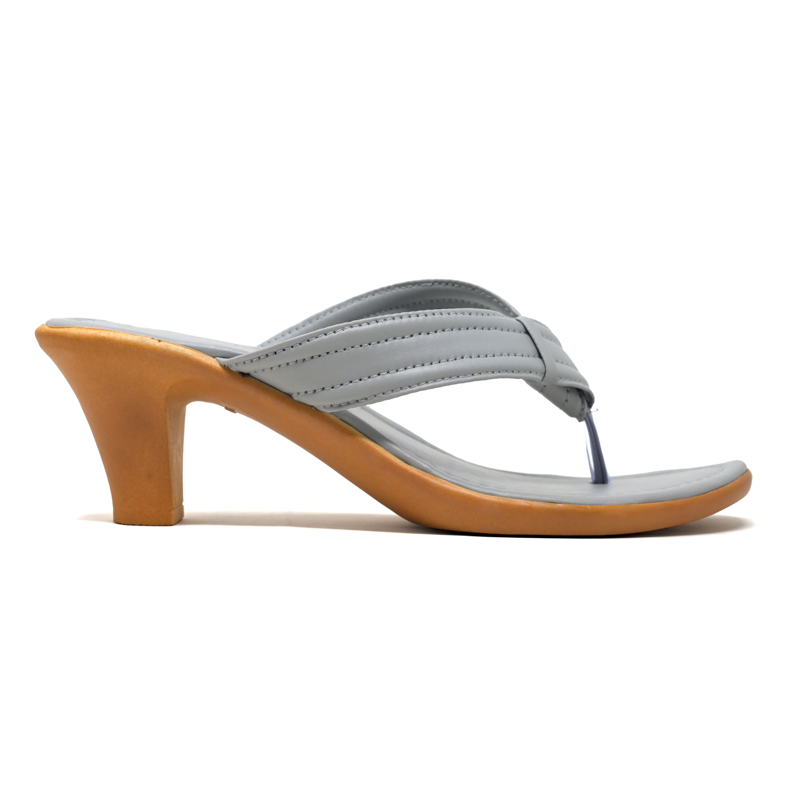 Ladies Fancy Slipper - Tpr Outsole Low Heel - Grey Color Ideal For Spring Summer Winter Wear