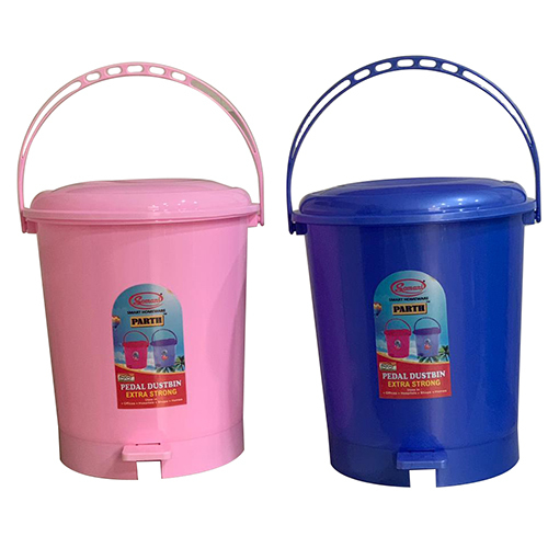 Dustbins - Medium Size, Round Shape, HDPE Plastic, Glossy Finish, Solid Pink and Blue Colors | Leak Protection, Injection Molding Fabrication, Medium Hardness
