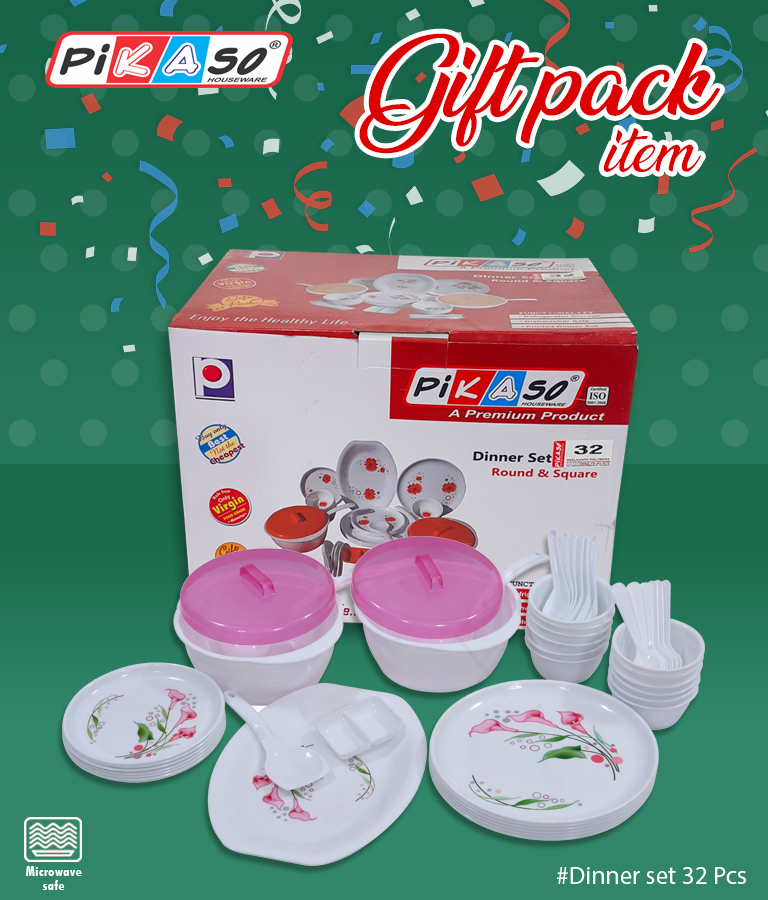 Polypropline Round Printed Dinner Sets 32
