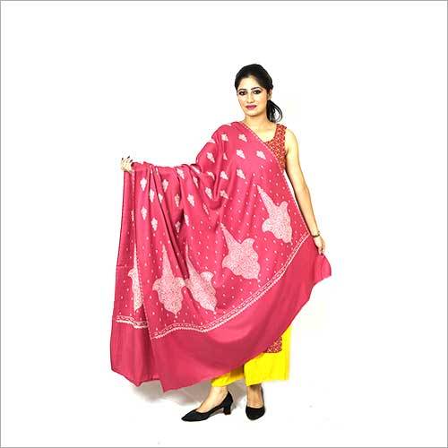 Maroon 100x200cm Hashia Kashmiri Embroidered Shawl