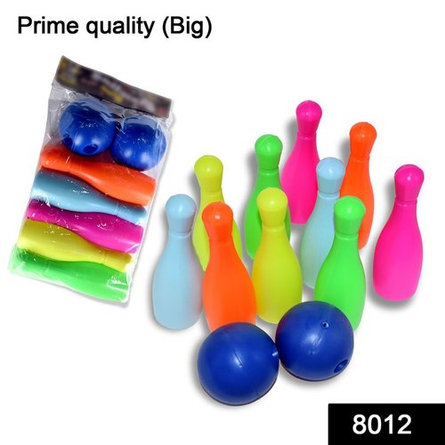 8012 Bowling Game Set for Kids - High Grade Plastic, Standard Size, Multicolor | Lightweight, Indoor & Outdoor Fun for Ages 2-8, 10 Pins & 2 Balls