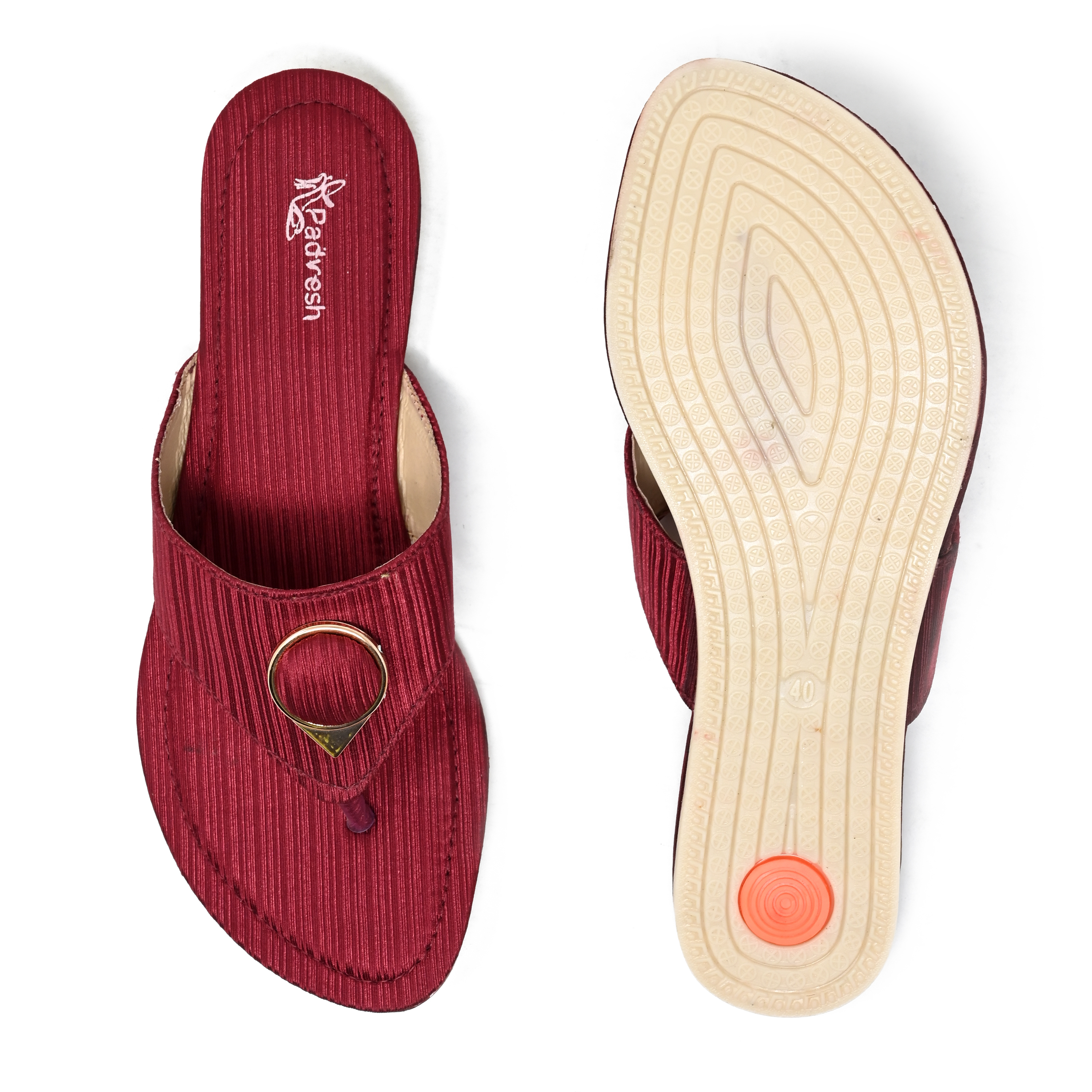 Maroon Ladies Red Color Footwear