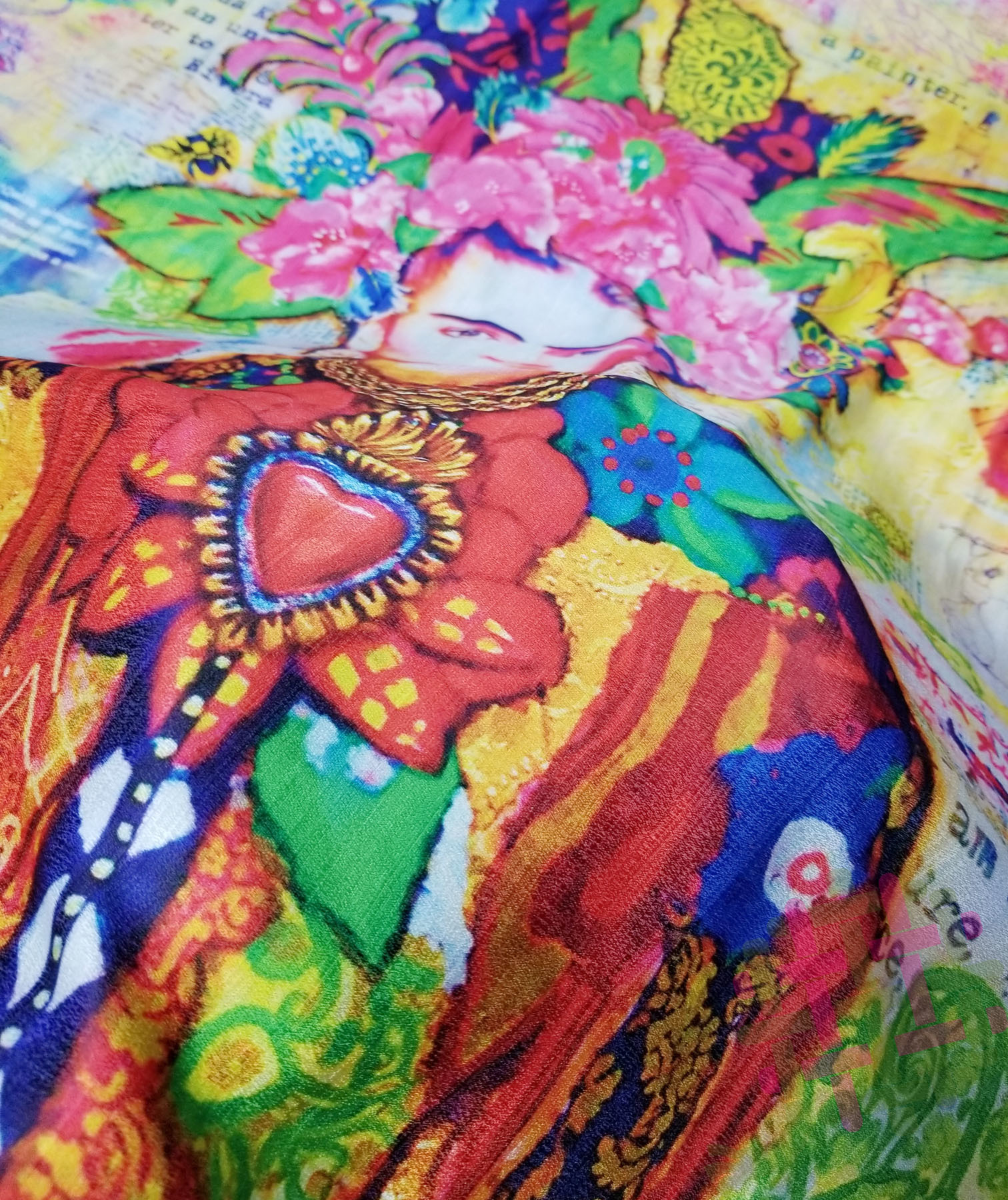 Deearna Export's Fancy Multicolor Khadi Rayon Digital Print Unstitched Fabric - 58" Wide, Ideal For Kurti, Gown, Dress, Salwar Suit, & More