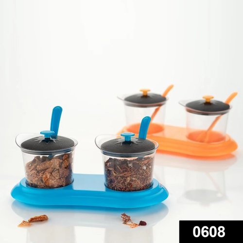 Plastic 0608 2Pc Multipurpose Dining Set Jar And Tray Holder