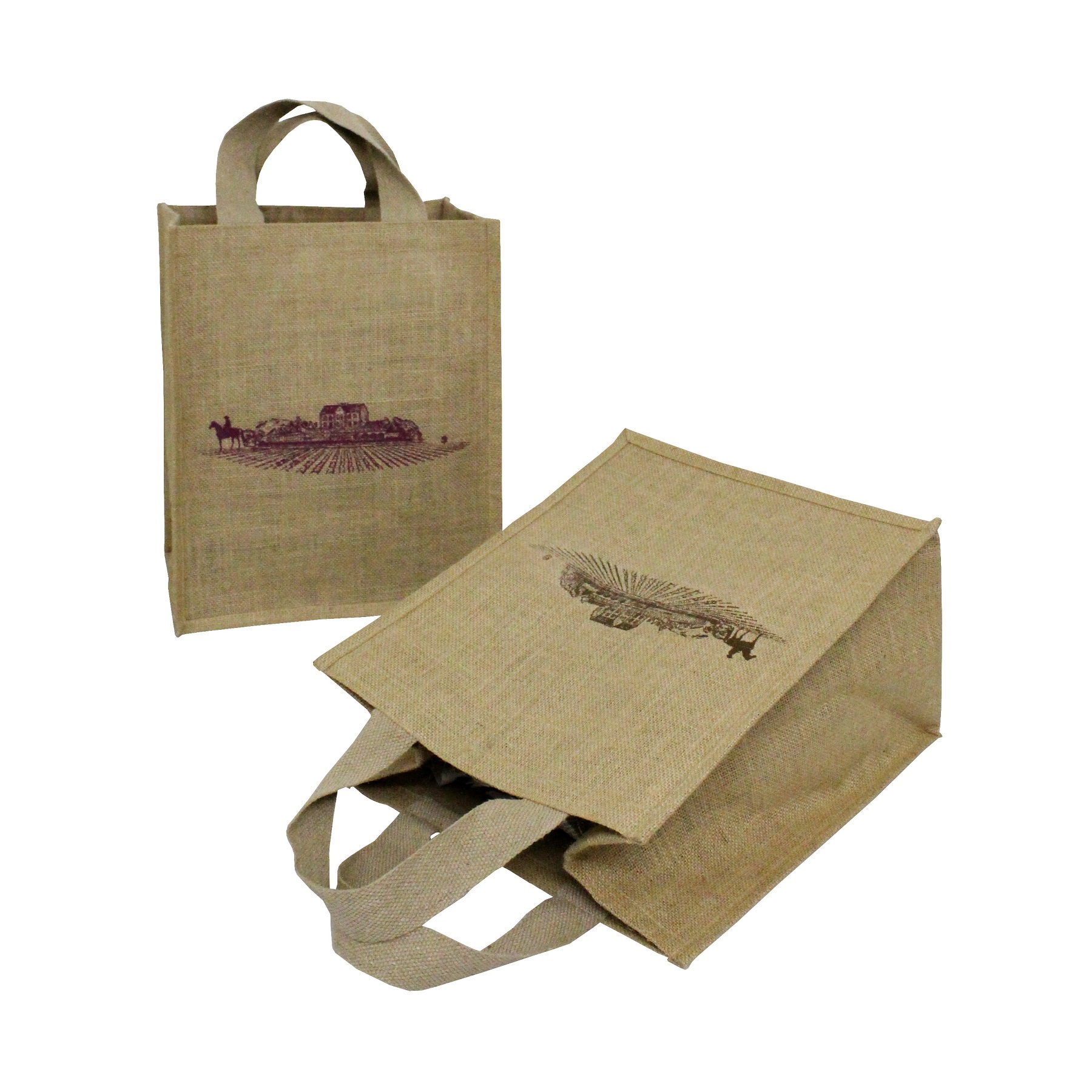 Available In All Color Pp Laminated Jute Tote Bag With Cotton Web Handle