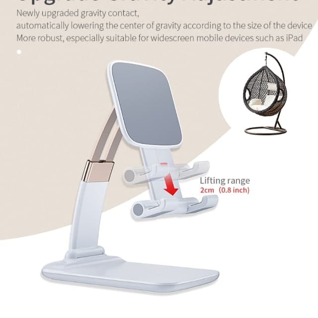 Hld96 White Color Adjustable And Foldable Mobile Phone Stand
