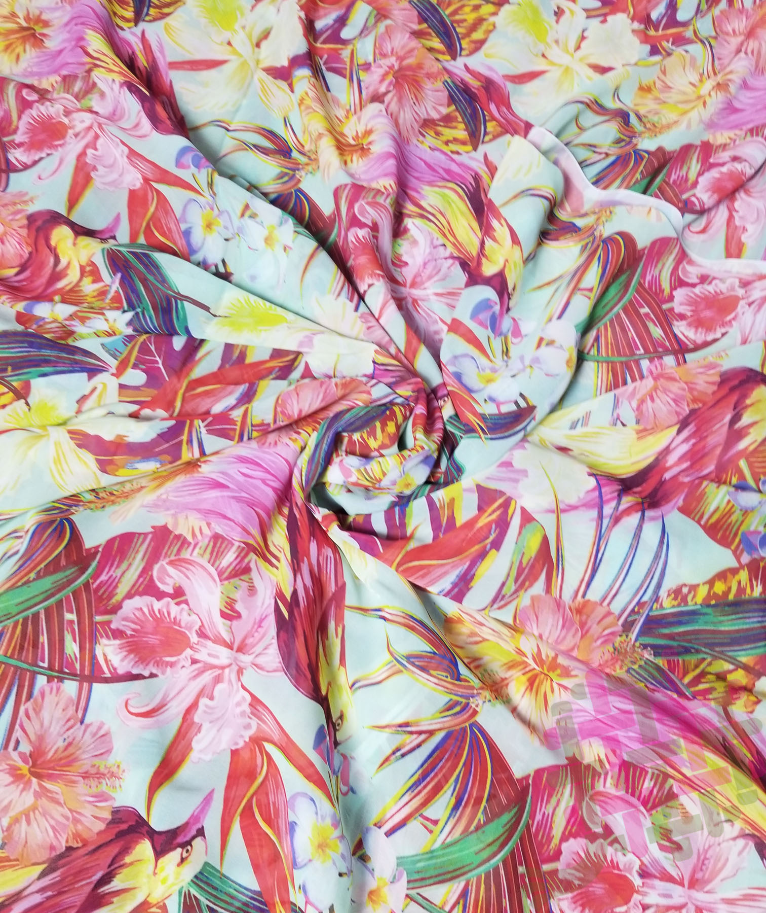 Washable Deearna Exports Musical Theme Mumbai Georgette Digital Print Unstitch Fabric Material For Women S Clothing