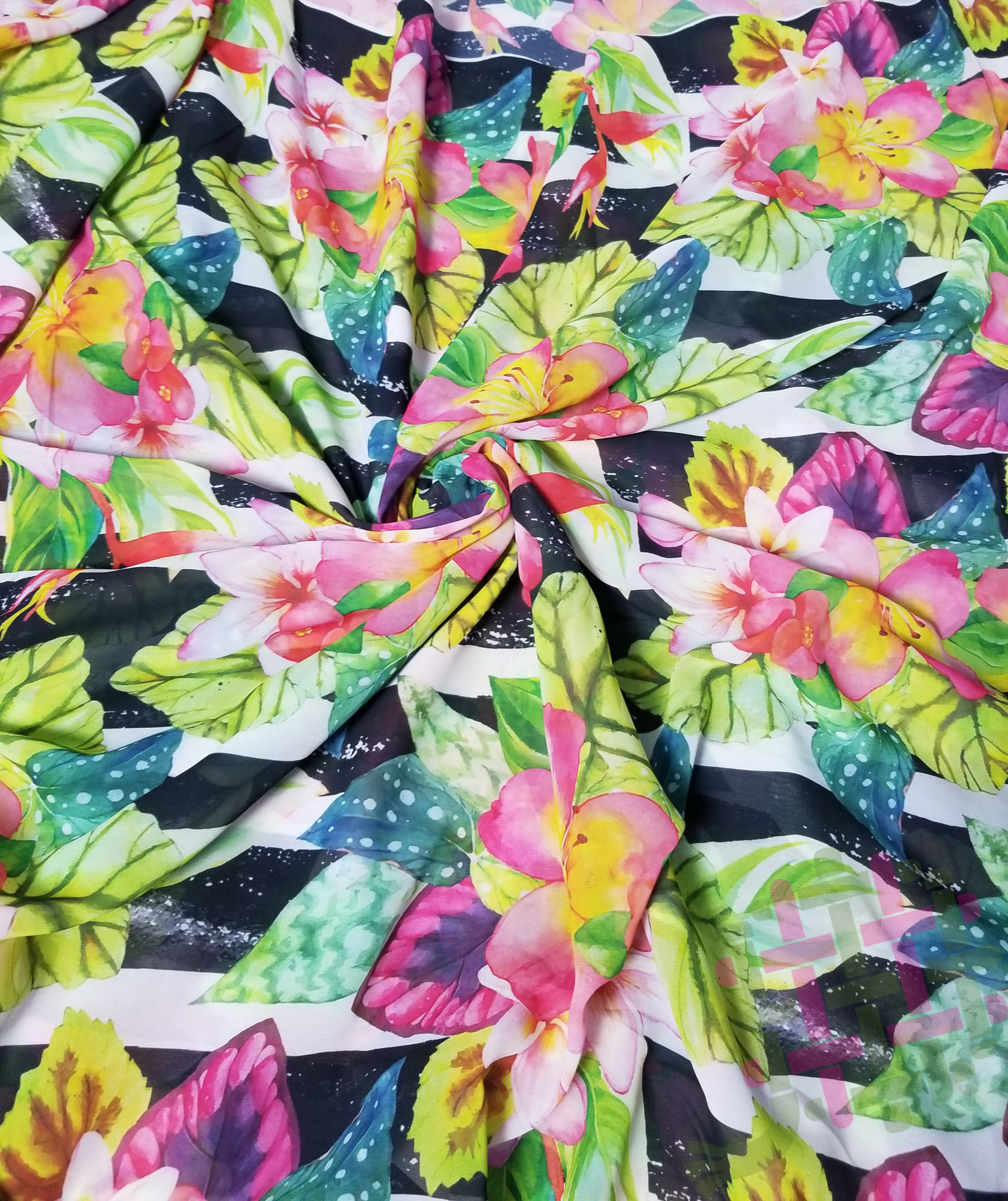 Deearna Exports Fancy Mumbai Georgette Digital Print Unstitched Fabric For Women's Clothing - 44" Wide, Multicolor Printed Fabric, Washable Material