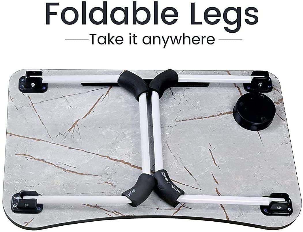 Light Marble Foldable Laptop Table