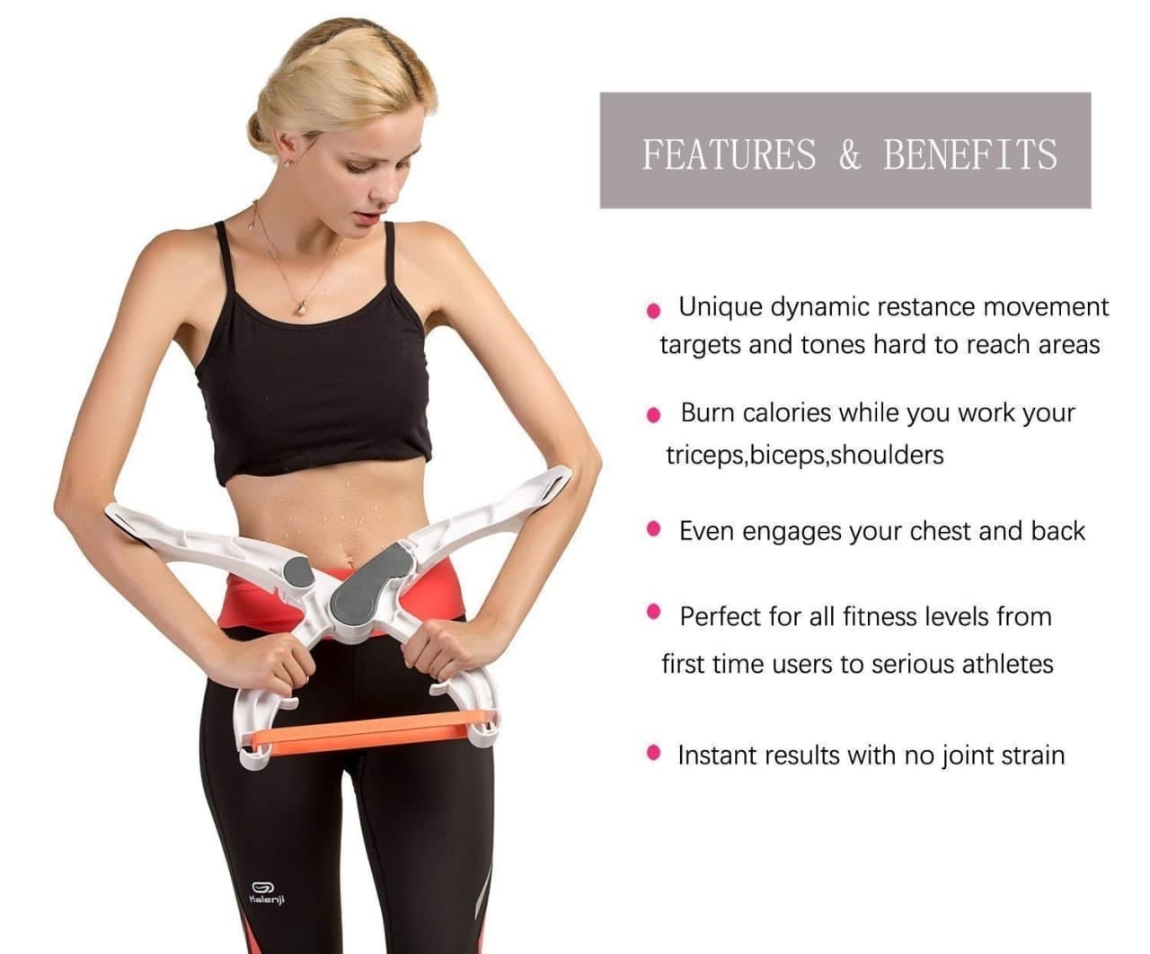 Wonder Arms Exercise - Compact 26x22x10cm, 3 Interchangeable Resistance Bands | Strengthen Biceps, Triceps, Shoulders, Travel-friendly Design