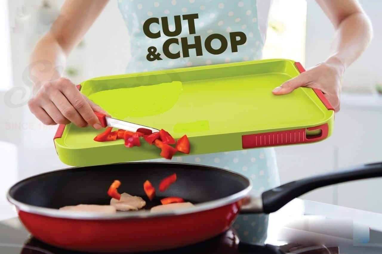 2 In 1 Cut And Chop Plastic Chopping Board