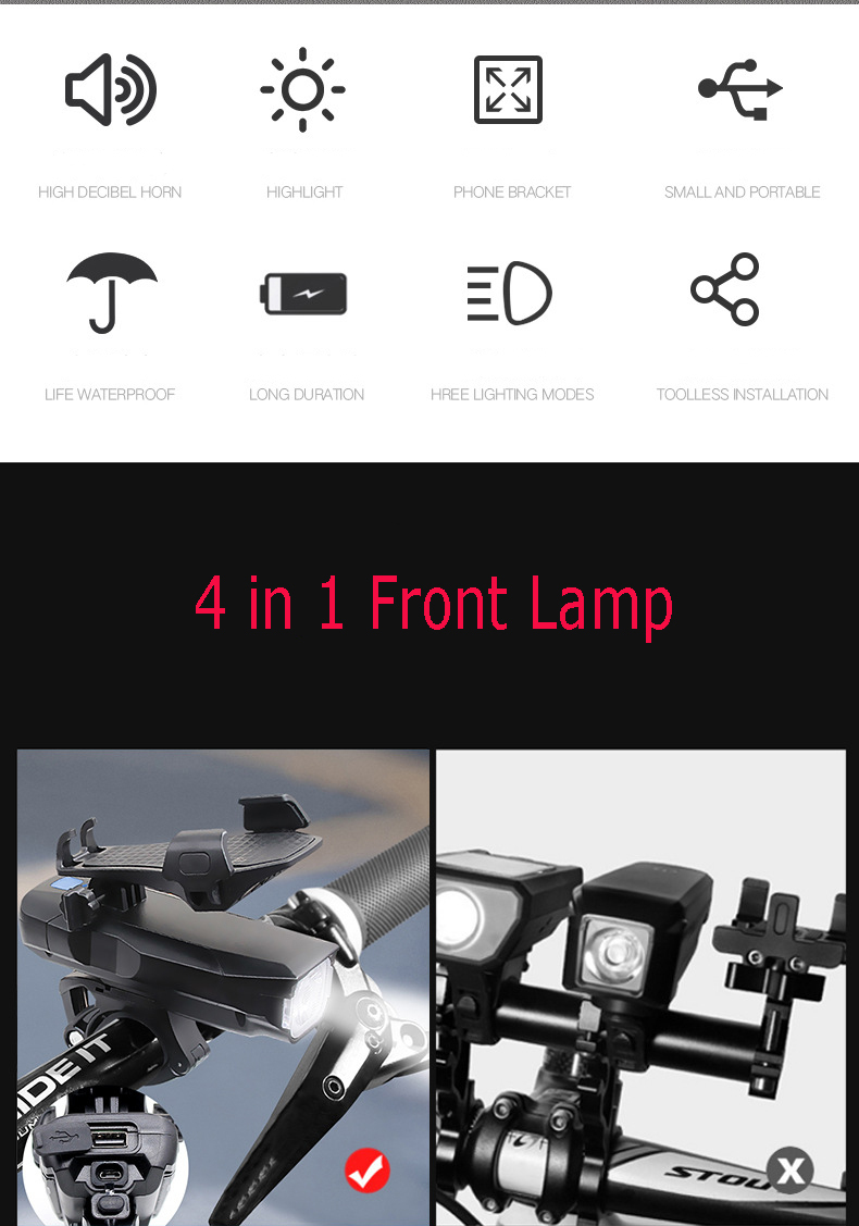 Rechargeable Bicycle Light Gender: Female