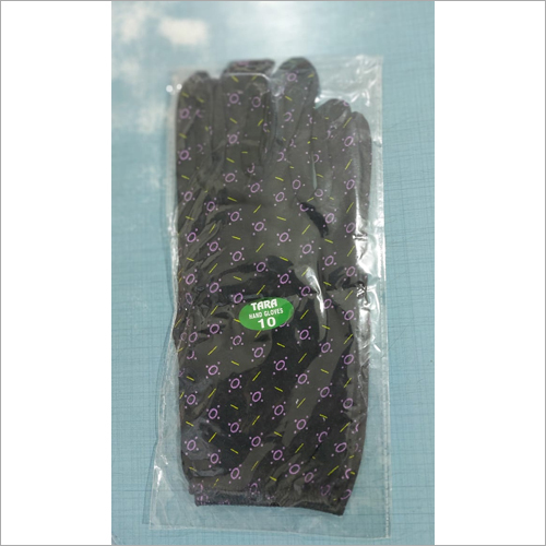 Black Printed Cotton Hand Gloves