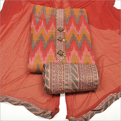 Ladies Printed Suit Material - Cotton, 400-500 Grams, Any Color | Light Weight, Quick Dry, Washable, All Season, Embroidered And Plain Patterns