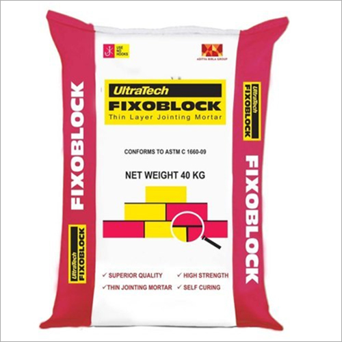 Ultratech Fixo Block Jointing Mortar - AAC Block Production | One Year Warranty, Versatile Sizing for Reduced Production Costs