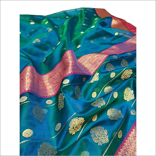 Ladies Chanderi Handloom Katan Silk Saree - Silk Material Embroidered Pattern | Different Colors Available For Elegant Party Wear