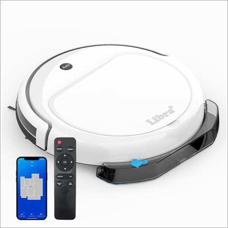 White Robotic Vacuum Cleaner And Mop Works With Alexa And Google