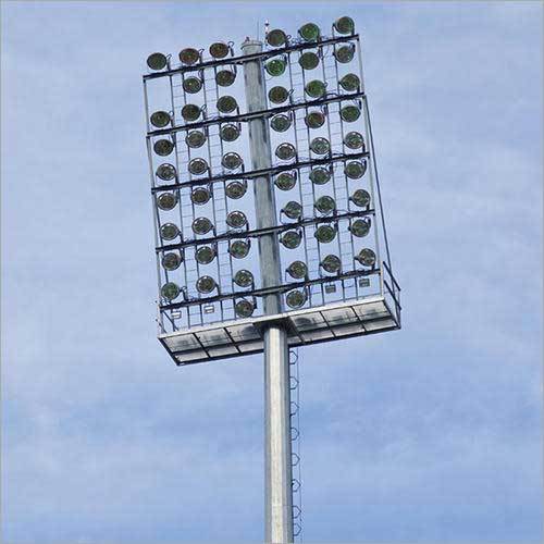 Mild Steel Stadium High Mast Lighting Pole - Grey Finish, Street Lighting Solution with Impacts and Humidity Resistance