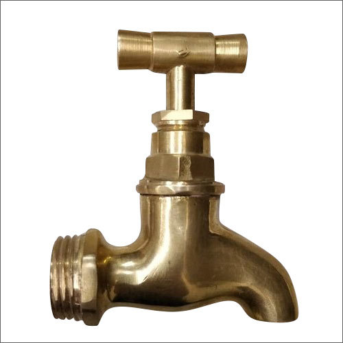 Modern Round Brass Bib Taps with Lever Handle for Bathroom Wall