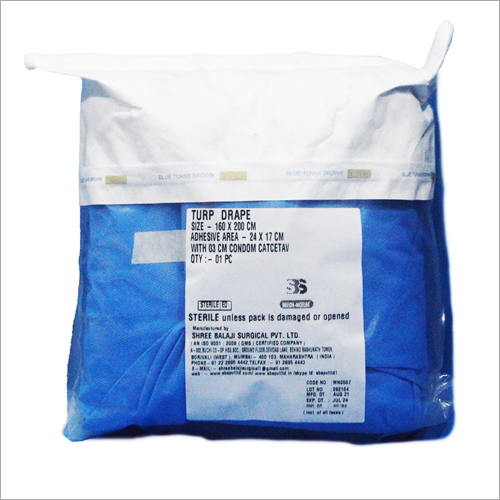 Turp Drape - 100% Cotton, 160cm X 200cm, Blue | Disposable, Non-woven Style, Designed For Trans Urethral Resection Of Prostate