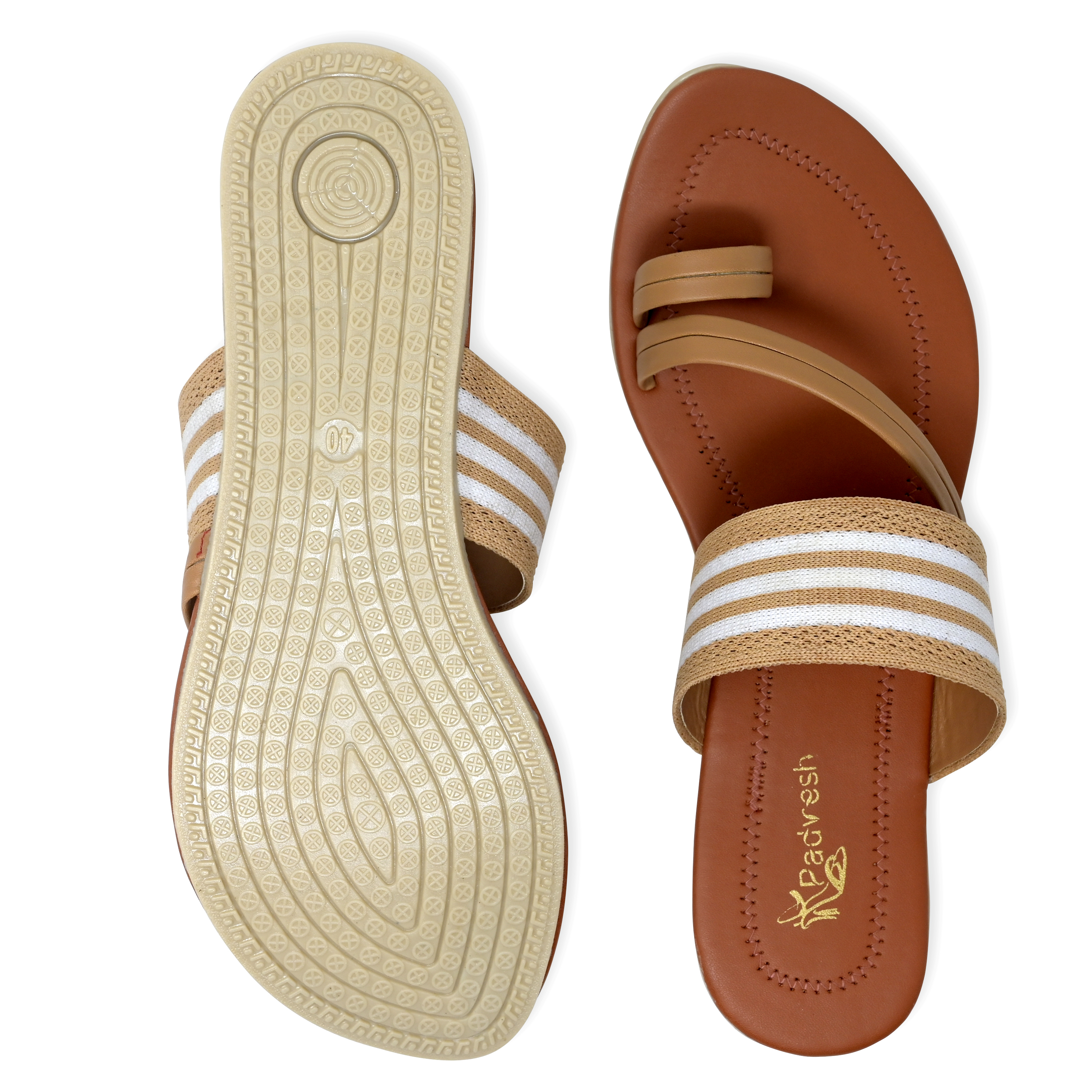 Brown Fabric Designer Slipper