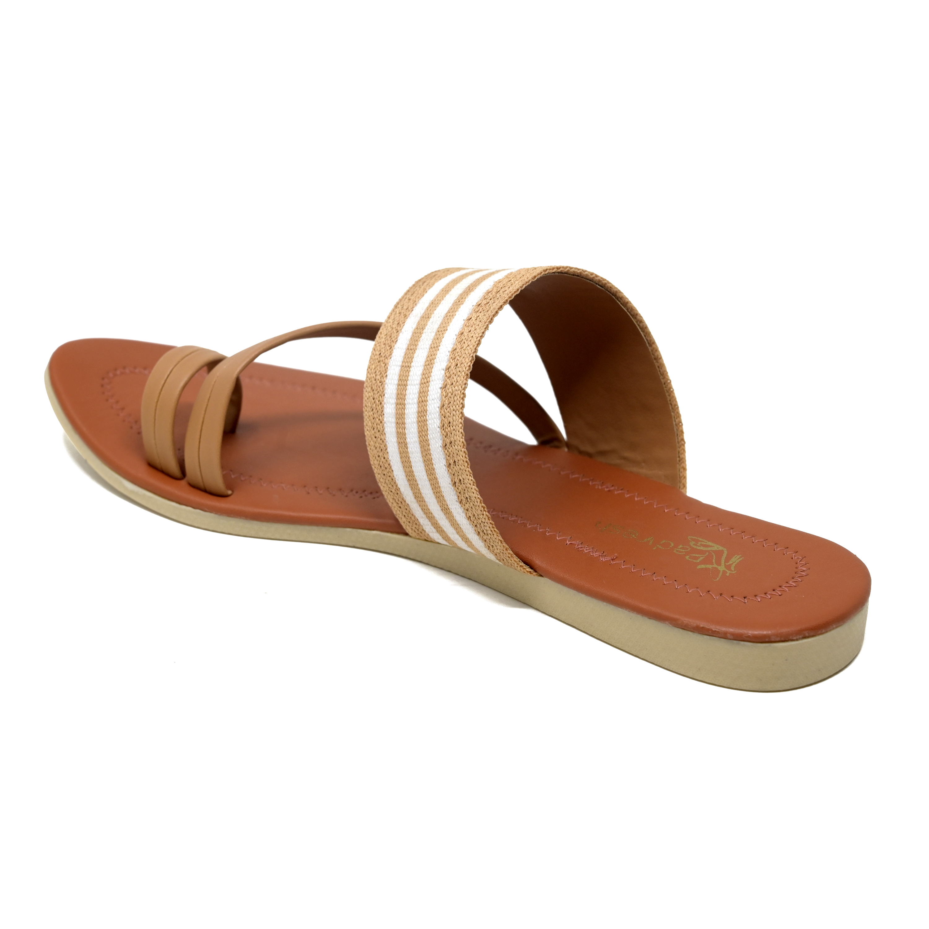Brown Fabric Designer Slipper