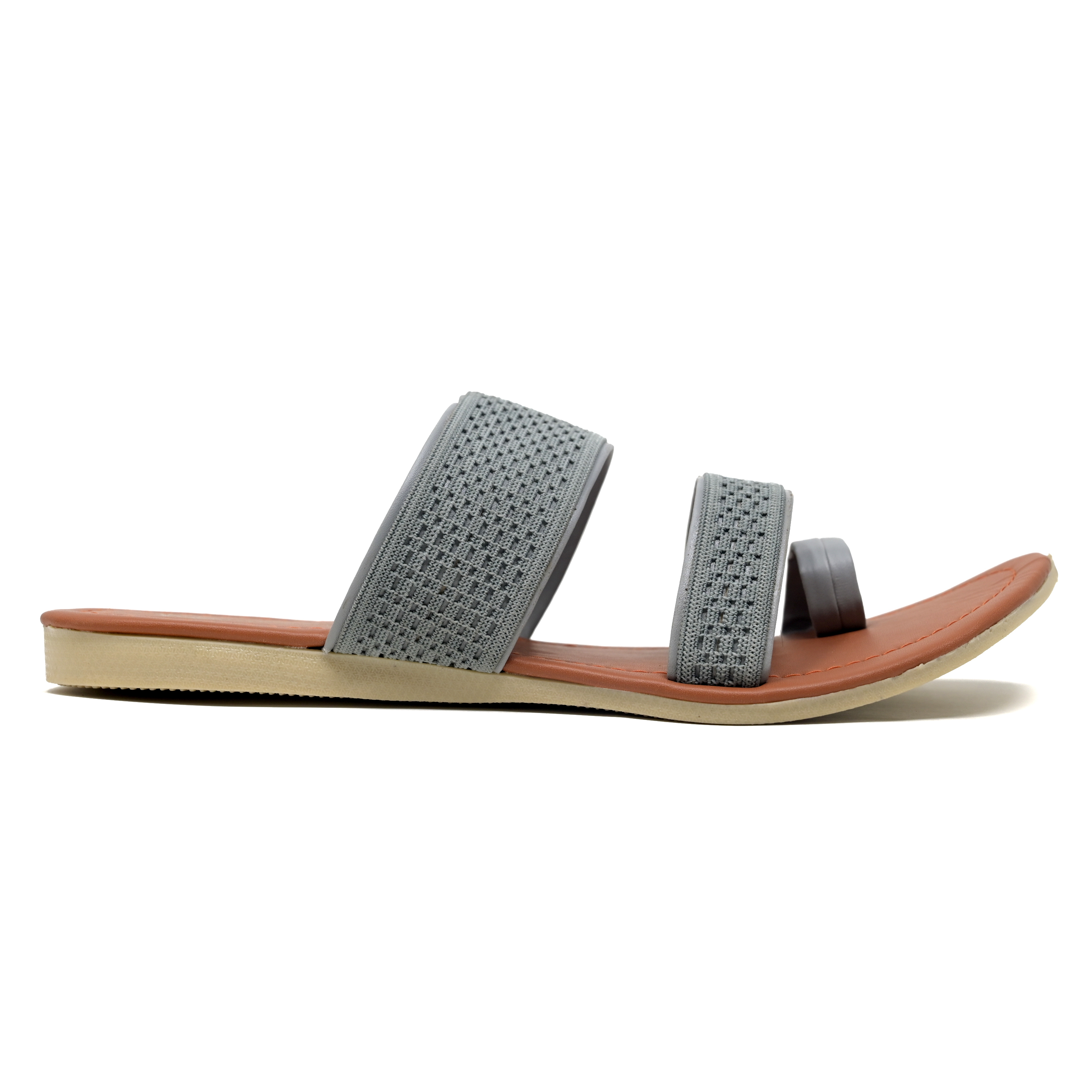 Grey Fancy Fabric Slipper