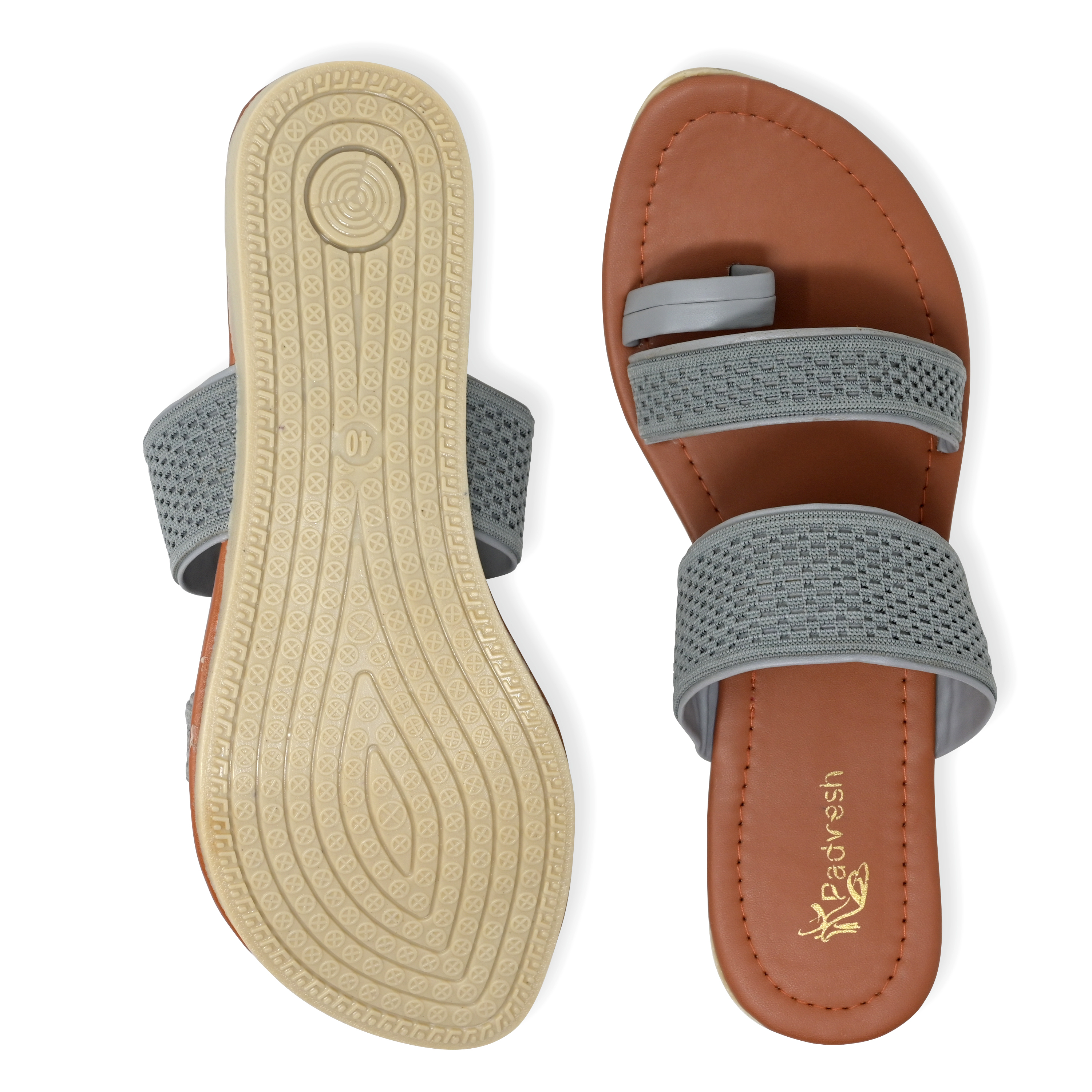 Grey Fancy Fabric Slipper