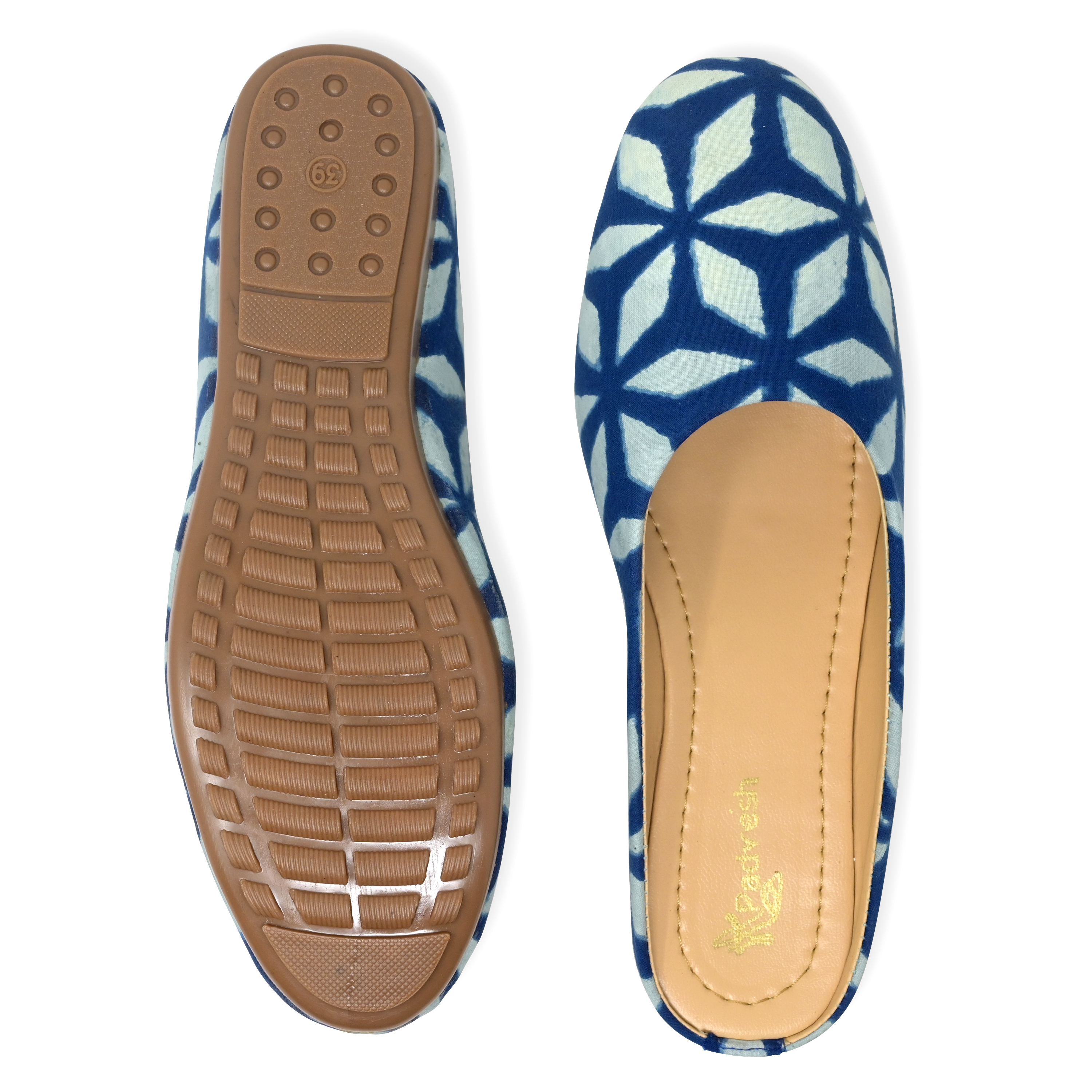 Printed Blue Fabric Slipper